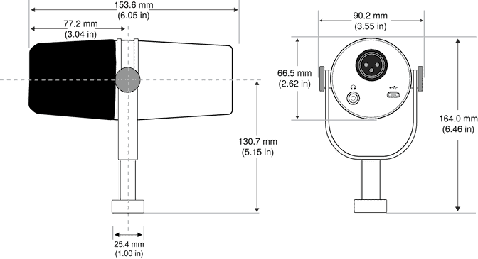 Shure Mv7 Dimensions