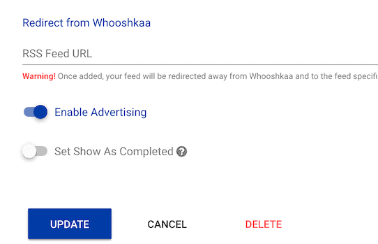 Whooshkaa Podcast Advertising Features
