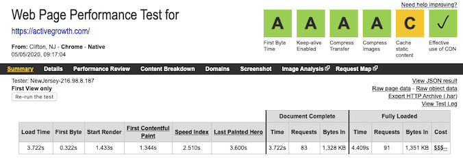 Active Growth New Speed Test