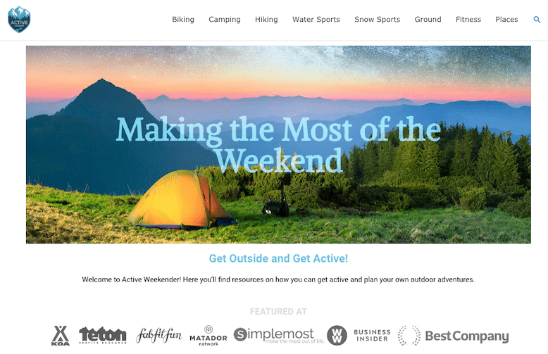 Active Weekender Astra Amazon Affiliate Theme