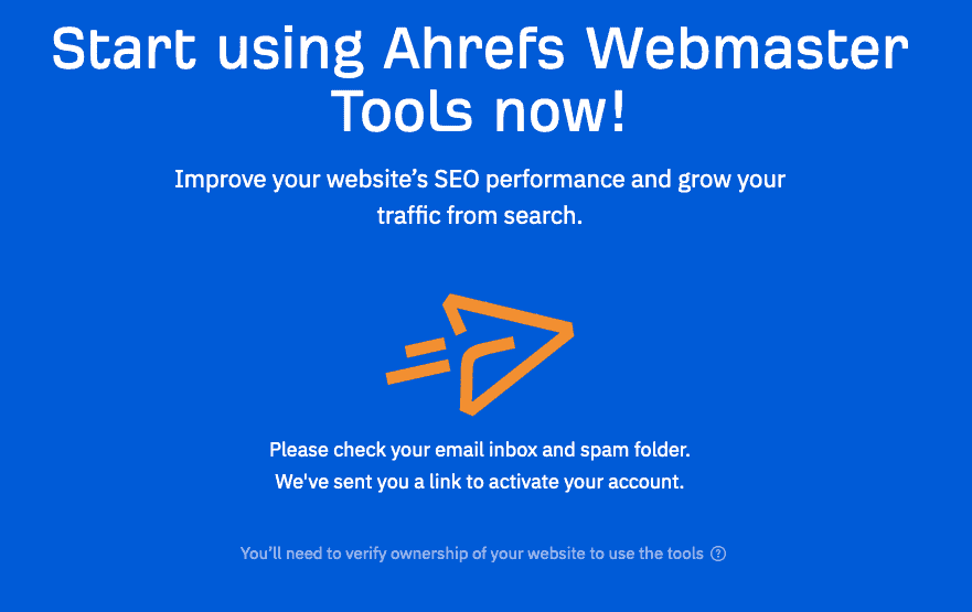 Ahrefs Site Explorer Verify Email