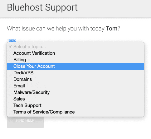 Bluehost Cancel Account 30 Day Money Back Guarantee