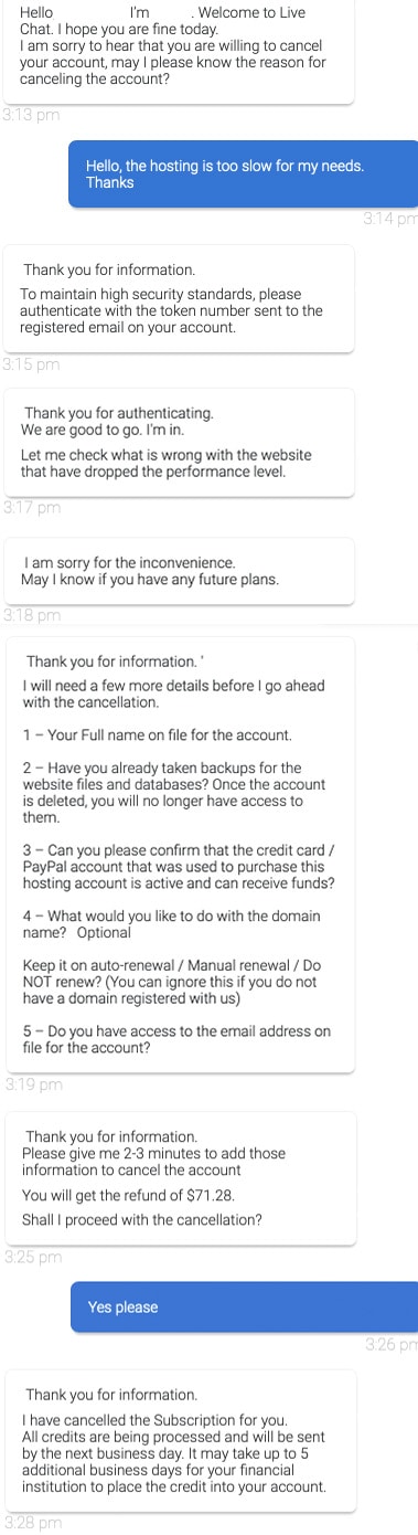 Bluehost Cancel Account Support Chat