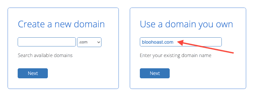 Bluehost Use A Domain You Own