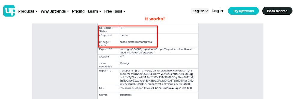 check website headers cloudflare