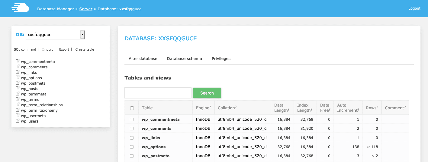 Cloudways Database Manager