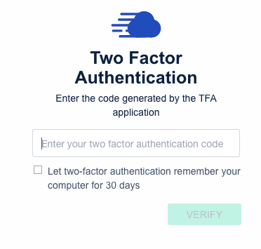 Cloudways Two Factor Login Security