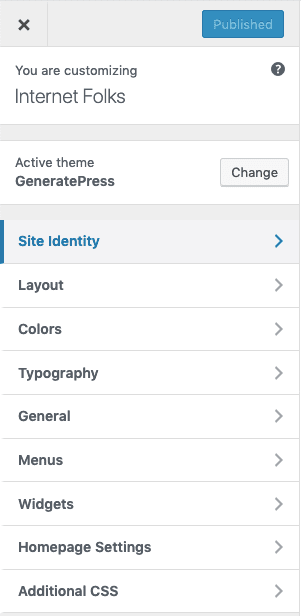 Customize Generatepress Menu