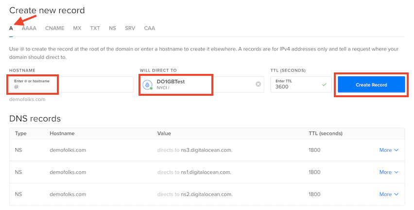 Digitalocean Create A Record