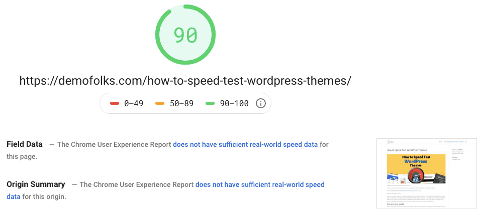 Divi Pagespeed Desktop