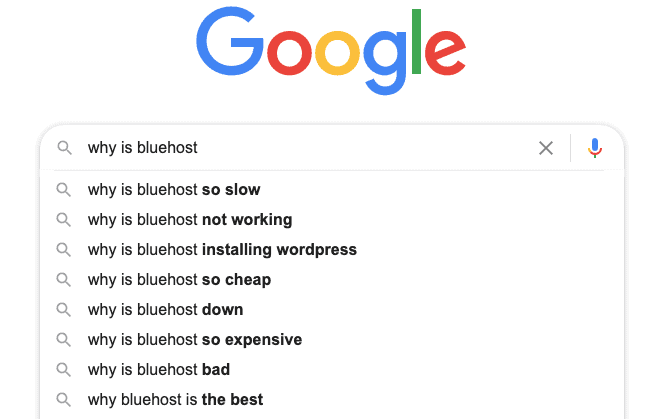 Google Why Is Bluehost