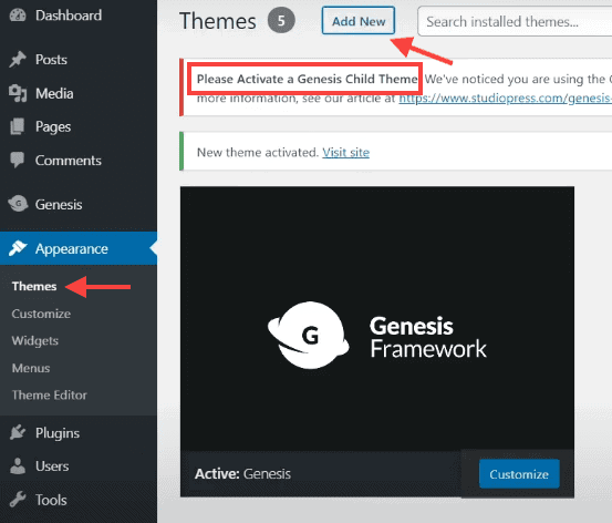 Install Genesis Theme WordPress