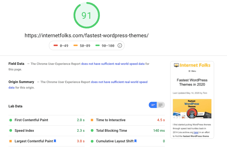 Internetfolks Mobile Pagespeed Core Web Vitals