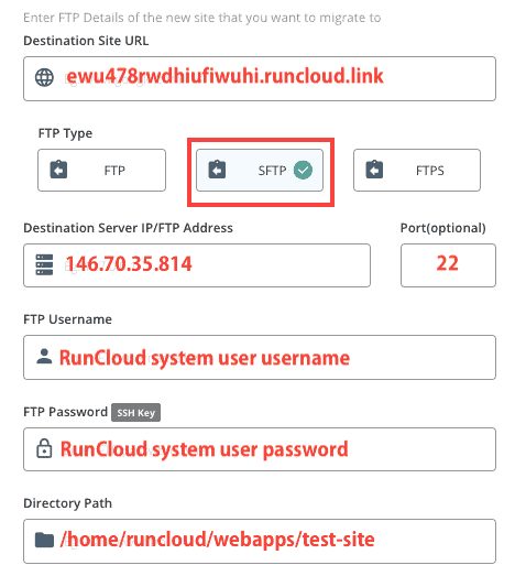 Migrateguru Runcloud Settings