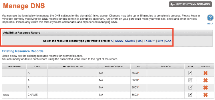 Namesilo Add A Record Dns