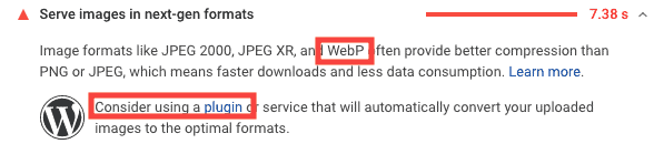 Pagespeed Insights Webp Recommendation