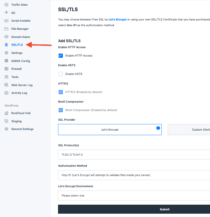 Runcloud Add Ssl Lets Encrypt