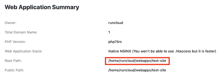 Runcloud Directory Path