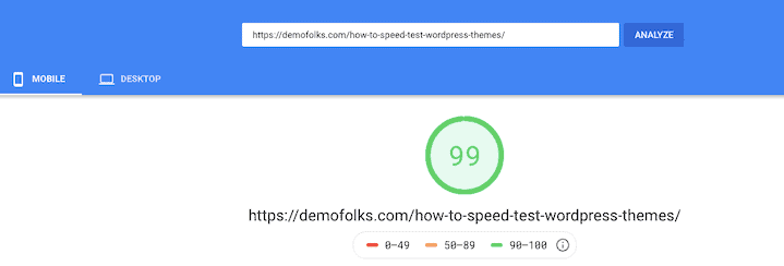 Runcloud Pagespeed Insights Score