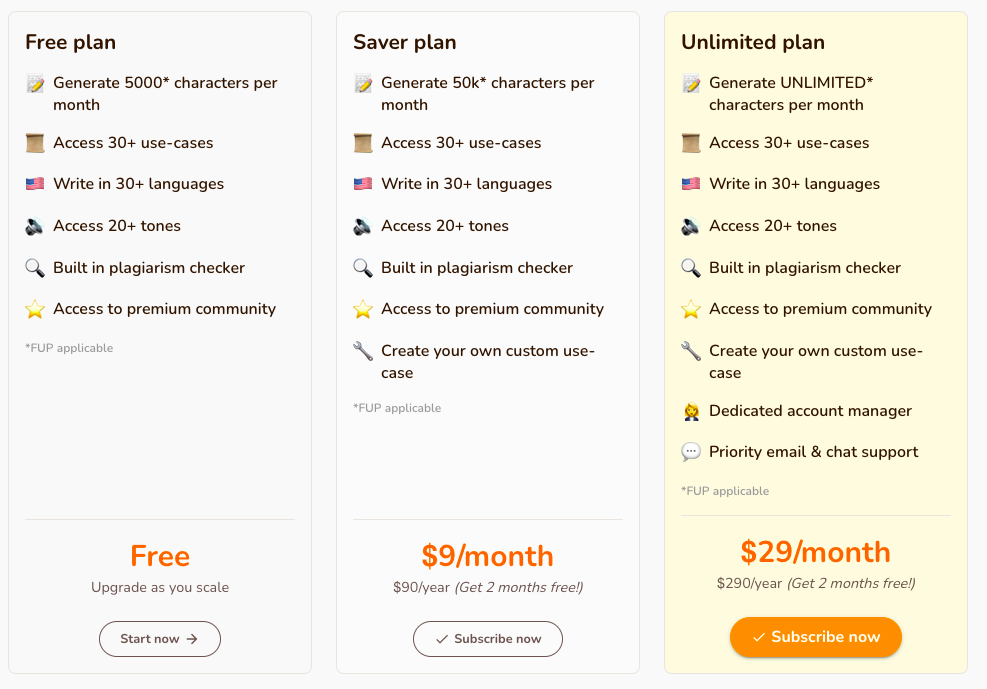 rytr pricing