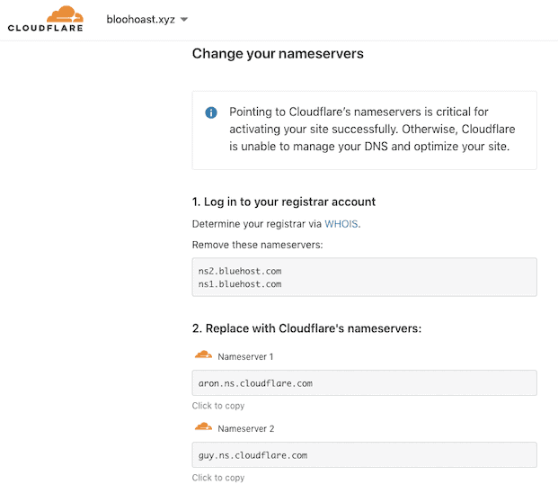 Setting Up Cloudflare For Bluehost