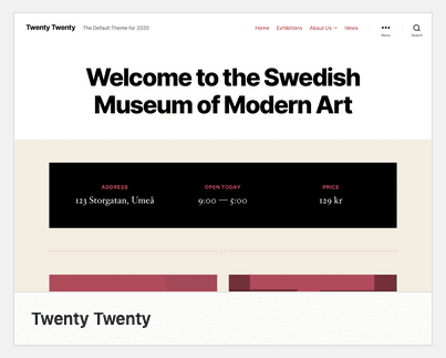 Twenty Twenty WordPress Theme