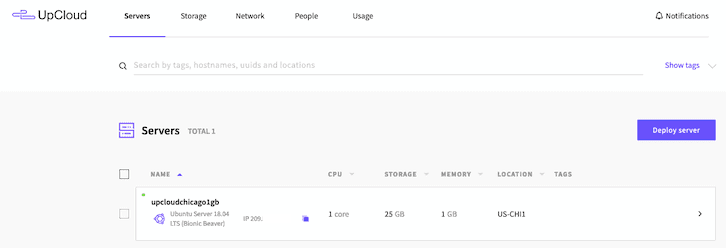 Upcloud Server Details