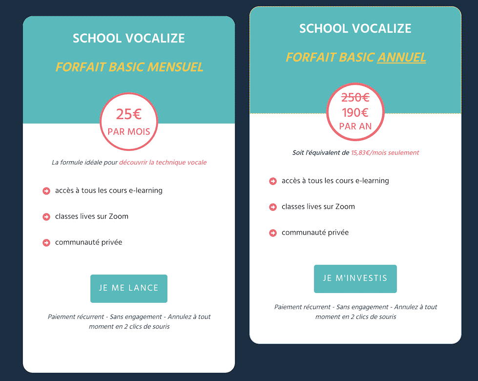 vocalize fr thrive architect pricing plans